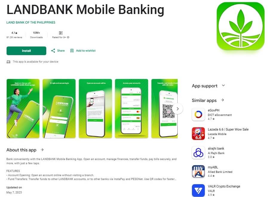 LANDBANK Mobile Banking App on Google Play Store