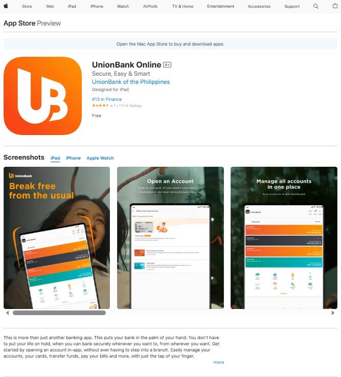 UnionBank Online App on Apple App Store