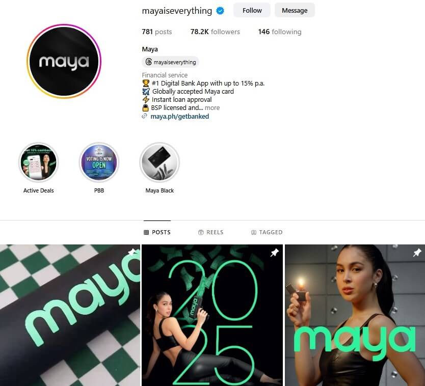 Maya's Instagram Account