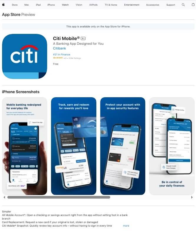 Citi Mobile® App on Apple App Store