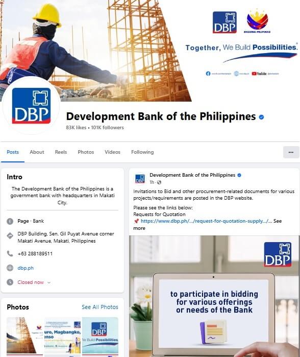DBP Facebook Account