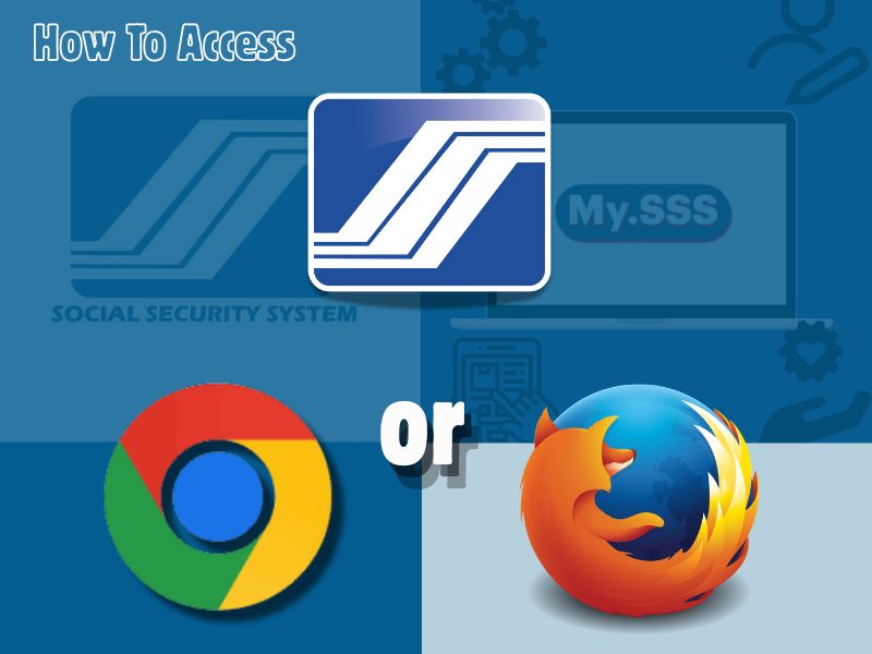 This image shows how to access the Social Security System using a web browser such as Chrome or Firefox