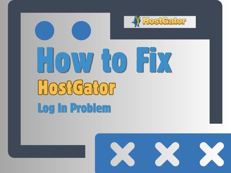 An article thumbnail image featuring the text "How to Fix HostGator Log In Problem" in blue and yellow lettering, set against a grey and dark blue background with the HostGator logo